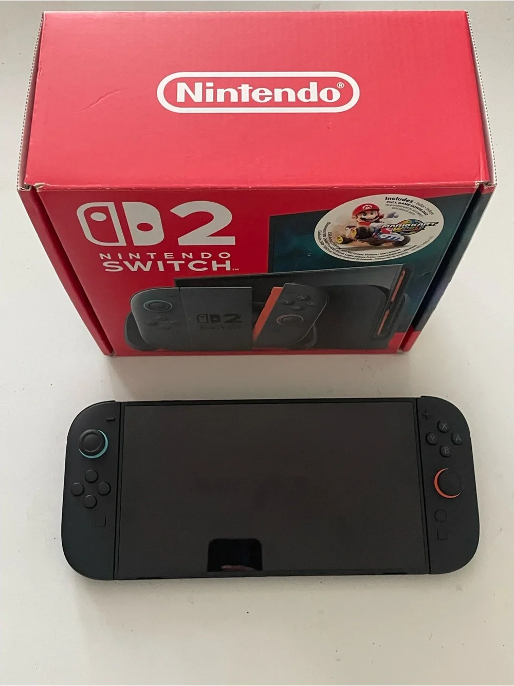 Nintendo Switch Handheld Console Black with Blue and Orange Accent Rings